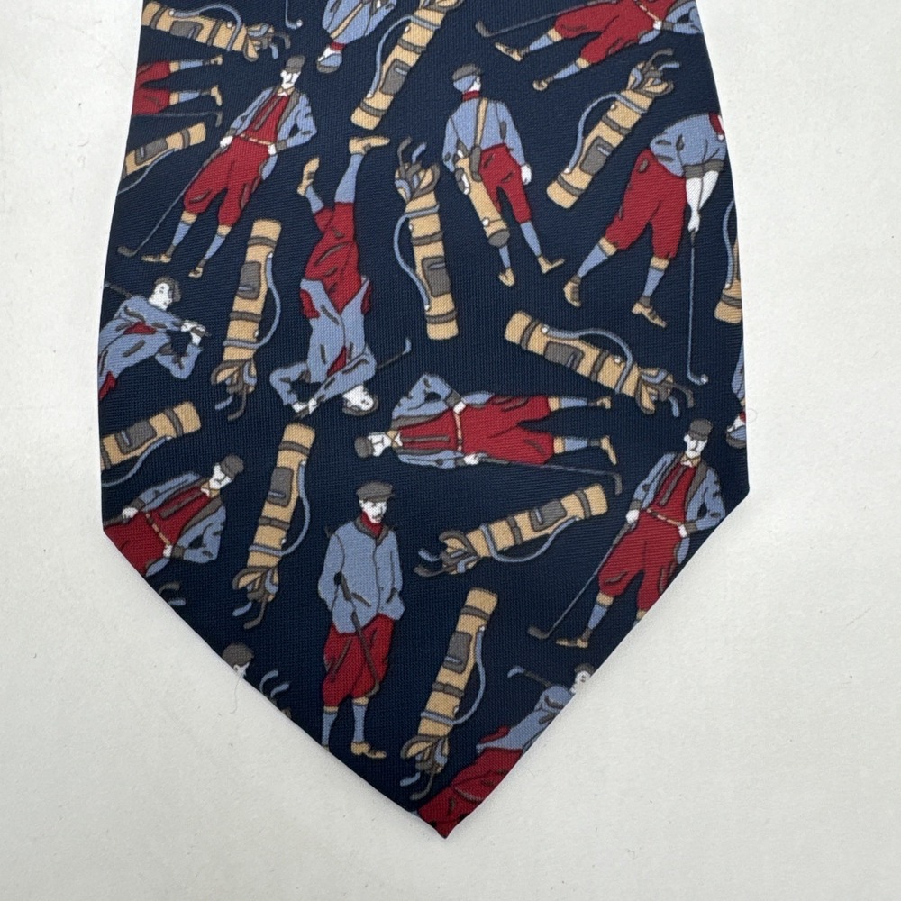 Irvine Park‎ Mens Navy Blue Tie With Golfers